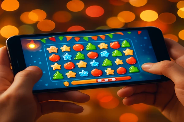একজন ব্যবহারকারী স্মার্টফোনে সহজে অনলাইন গেম খেলার আনন্দ উপভোগ করছেন