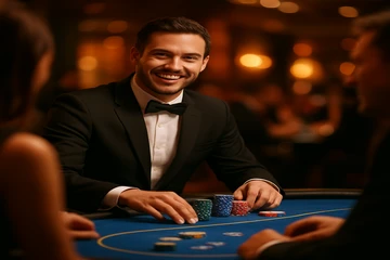 স্বর্ণালী কয়েন ও রুলেটের চলমান ক্যাসিনো দৃশ্য